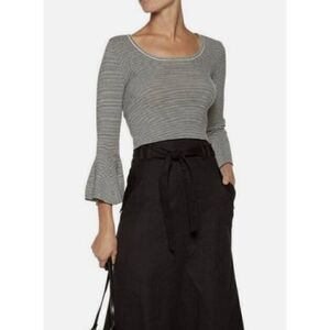 A.L.C. Shiloh Striped Crop Bell Sleeve Top Sz. M